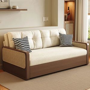 <b>Modern</b> Wooden <b>Sofa</b> <b>Bed</b> Minimalist Convertible Daybed Scandinavian Style - Product Image 1