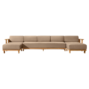 Sofá seccional moderno para exteriores Hotel Emma, sofá de jardín de madera de caoba, sofá esquinero de lujo para patio, conjunto de sofás para resort, ¡en oferta! - Product Image 2