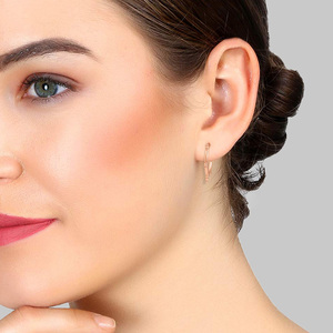 New Wholesale <b>Solid</b> 925 Sterling <b>Silver</b> Rose Gold Plated Fine <b>Hoop</b> <b>Earrings</b> Minimalist Design Everyday Wear Women's Fine Jewelry - Product Image 6