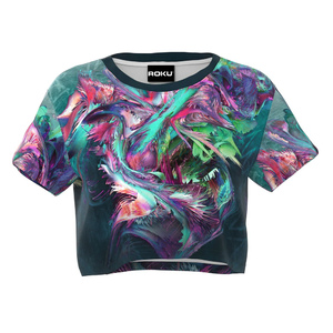 เสื้อครอปแบบลำลองของผู้หญิงเสื้อถักคอตตอนสั่งพิมพ์โลโก้ได้สำหรับฤดูใบไม้ผลิ - Product Image 1