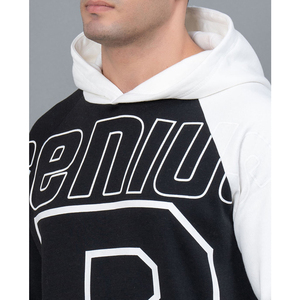 Sweat-shirt à capuche personnalisé pour homme, noir et blanc, avec imprimé graphique surdimensionné, style streetwear - Product Image 5