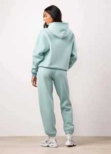 ชุดวอร์มสำหรับหญิงตั้งครรภ์ ผ้าฟลีซเทคโนโลยีโพลีเอสเตอร์/คอตตอนคุณภาพสูง สำหรับฤดูหนาว แบบเรียบง่าย ทรงโอเวอร์ไซส์ สองชิ้น - Product Image 2