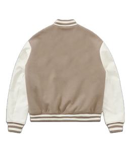 Chaqueta Varsity de Lana Personalizada para Hombre, Estilo Urbano, Chaqueta de Béisbol con Mangas de Cuero y Logotipo Bordado para Invierno - Product Image 6