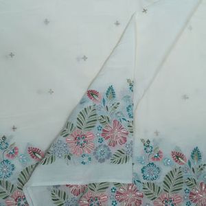 Tissu de luxe brodé de sequins lourds, motif vague, en maille dentelle, pour robe de mariée, de soirée, de couture et de mode. - Product Image 2