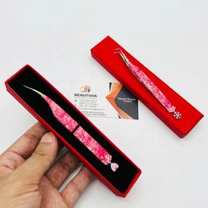 Pinzas para extensión de pestañas de 90 grados y pinzas de aislamiento Logotipo de impresión personalizado Pinzas de pestañas de agarre fuerte probadas a mano - Product Image 3