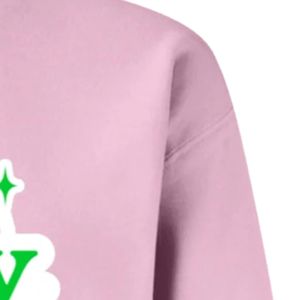 Sudadera con cuello redondo y estampado de chica bonita rosa, manga larga, puños acanalados, informal, de forro polar para mujer, estilo urbano a la moda - Product Image 3