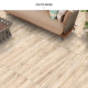 Azulejos de porcelana esmaltada con aspecto de madera de 600x1200 mm, color beige celta, acabado mate, grado A A A+, azulejos de 60x120 cm para un aspecto de suelo natural. - Product Image 1