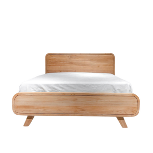 Base de Cama Queen de Madera de Teca Sólida para Hotel, Villa, Restaurante, Resort, Personalizada, Venta al Por Mayor - Product Image 1