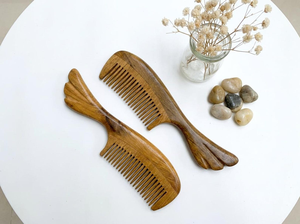 หวีไม้สางผมทำด้วยมือหวีสางผมสำหรับผู้หญิงผู้ชายและผมหยิก - Product Image 2