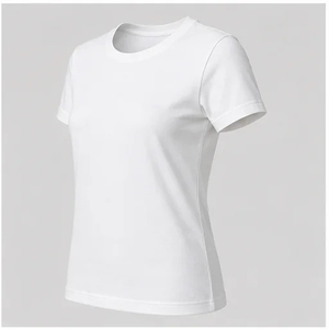 Camiseta de mujer de manga corta 100% algodón jersey, de secado rápido, 2 colores, con logo impreso personalizado, ropa casual para damas. - Product Image 2