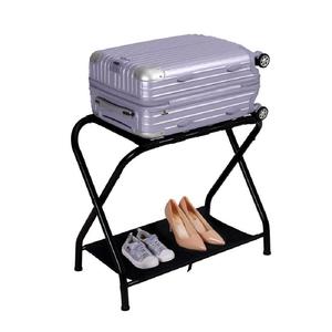 Foldable Metal <b>Luggage</b> Rack Stylish Steel Frame Suitcase Stand with Durable Nylon <b>Straps</b> Space Saving Guest Room Organizer - Product Image 6