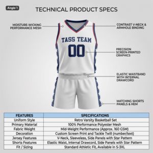 Camiseta de baloncesto personalizada para hombre, sin mangas, con cuello en V, de malla que absorbe la humedad, uniforme deportivo, blanco, azul, rojo, estrellas 00 - Product Image 4