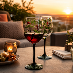 Hand-Painted Borosilicate 340ml Long Stem Eco-Friendly Dishwasher Safe Lead-Free Colored Decorative <b>Wine</b> <b>Goblet</b> Bulk Wholesale - Product Image 5