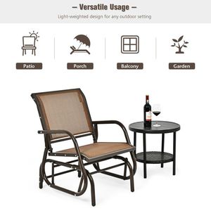 <b>Single</b> Outdoor <b>Swing</b> Glider Rocking Chair with Armrest for Patio Use - Product Image 6