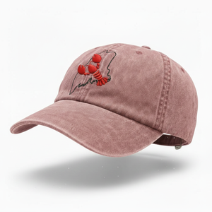 Gorra de béisbol para exteriores de algodón con bordado de langosta y contorno del estado de Maine, estilo vintage lavado, tipo Dad Hat, OEM, gorra personalizada estilo Maine vintage - Product Image 5
