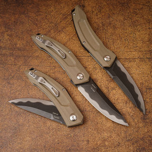 Couteau pliant d'extérieur personnalisé avec logo DIY OEM, acier A2, couteau de survie de poche avec clip en alliage de titane TC4 et boîte cadeau artisanale - Product Image 3