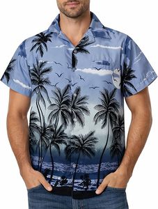 Camisas Hawaianas con Estampado de Palmeras, Diseño Nuevo 2026, Manga Corta, Casuales, de Verano, Popelina Transpirable, Antiarrugas, para Fiesta en la Playa - Product Image 4