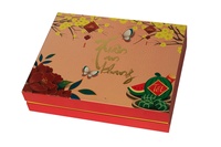 Boîte cadeau pliante de luxe écologique haut de gamme à fermeture magnétique robuste pour le Nouvel An chinois, personnalisable, en carton imprimé offset