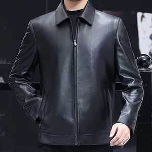 Men's Casual Leather <b>jacket</b> <b>Slim</b> <b>Fit</b> <b>Jacket</b> Spring And Autumn Motorcycle <b>Jacket</b> - Product Image 3