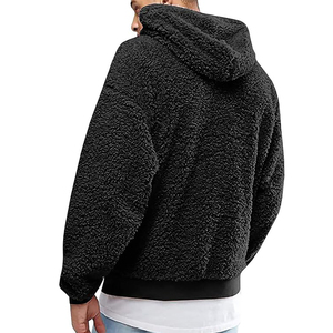 Sherpa Loose <b>Hooded</b> <b>Fleece</b> Men's <b>Jacket</b> With Zip Pocket Custom Hunting <b>Fleece</b> <b>Jackets</b> Windproof Sherpa <b>Fleece</b> <b>Jacket</b> OEM - Product Image 3
