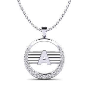 Pendentif Lettre Élégant en Moissanite et Argent avec Strass en Cristal, Breloque Style Hip-hop, Bijou Unisexe Tendance - Product Image 3