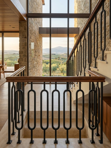 Balustrade moderne en fer forgé et alliage d'aluminium, garde-corps décoratif pour balcon extérieur, porche, escalier, jardin, salle de sport - Product Image 2