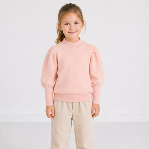Pullover invernali per bambini in lana cashmere tinta unita maglione caldo pullover bambino lavorato a maglia lunga da ragazza - Product Image 1