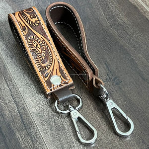 พวงกุญแจหนังวัวสำหรับธุรกิจมาใหม่พวงกุญแจหนังวัวประดับด้วยเครื่องมือลายดอกไม้สำหรับ2025สินค้ามาใหม่พวงกุญแจสุดหรูของขวัญโปรโมชั่นสุดหรูพวงกุญแจหนังน่ารัก - Product Image 6