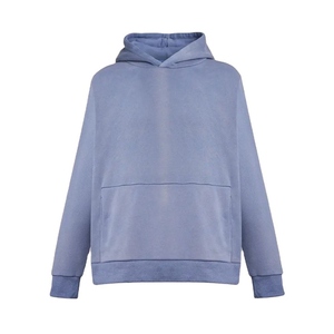 Sweat-shirt polaire à capuche oversize pour homme, couleur unie, décontracté, pull d'automne, coupe ample, manches longues, avec poches, tricoté - Product Image 1