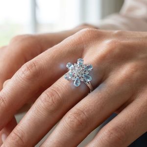 Wedding Wear 925 Sterling Silver Blue Topaz <b>Labradorite</b> Gemstone Silver Plated Jewelry Women Wear Classic <b>Ring</b> - Product Image 5