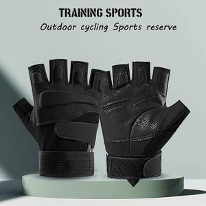 High Quality Black Mesh <b>Half</b> Finger Fitness Gloves Breathable Non <b>Slip</b> Lifting Training Gym Cycling Weight Lifting Bodybuilding - Product Image 4