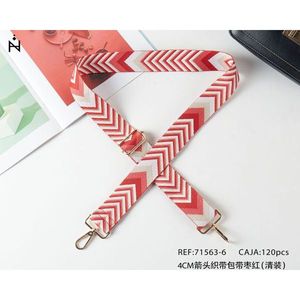 Cinta de poliéster ASA de 4 cm de ancho, color rojo, con flecha, para accesorios de bolsos - Product Image 1