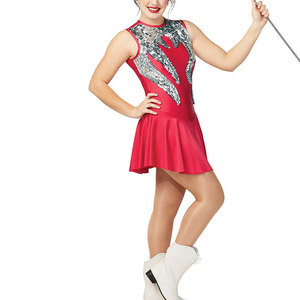 Robe de majorette au design moderne, en spandex/polyester, matière légère, haute qualité, personnalisable pour les spectacles sur scène et la danse - Product Image 6