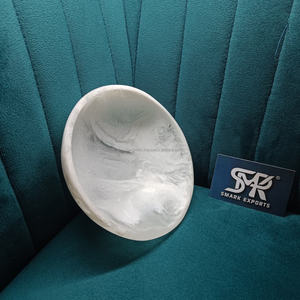 Tazón Redondo Hecho a Mano de Resina Blanca Ecológica, Estilo Ángel, para Ensaladas y Mezclas, para Servir Comida en la Mesa de Comedor de la Cocina del Hogar - Product Image 3