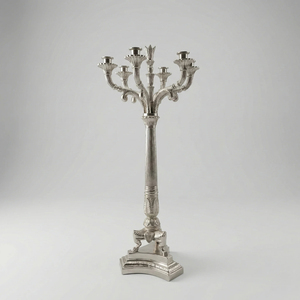 Candelabro de Metal en Oferta con Portavelas de Cristal, Centro de Mesa para Bodas, Candelabro Decorativo - Product Image 3
