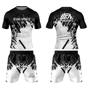 Conjunto de Rashguard No Gi BJJ de alto rendimiento para hombre, camiseta y pantalones cortos de compresión ligeros, uniforme de entrenamiento de MMA - Product Image 1