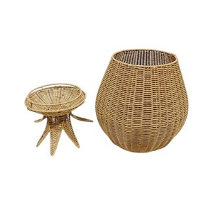 Elegant Pineapple Shaped Rattan <b>Woven</b> <b>Basket</b> with Lid - Decorative Handmade Fruit Storage Trunk for Boho Living Room - Product Image 5