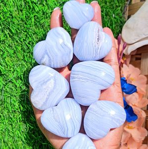 คริสตัลหัวใจอาเกตบลูลูกไม้ธรรมชาติ ขัดเงาด้วยมือ สำหรับบำบัดรักษา พลังงานจักระ เฟิงสุ่ย การทำสมาธิ และเรกิ - Product Image 5