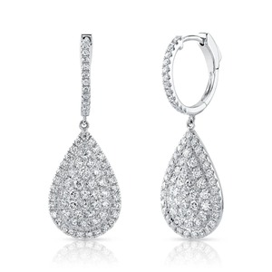 Luxury Pear Cut Diamond Drop Earrings 18K Solid Gold Pave Setting Women's Wedding Jewelry Custom requirements - Product Image 3
