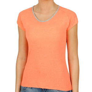 T-shirt en satin de polyester pour femme, coupe ample, col rond, couleur unie, broderie plate personnalisée, séchage rapide, haute qualité - Product Image 1