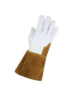 Holy Signs International HSI-1450 Extra Long Leather Welding <b>Gloves</b> Fleece Lining Molten Metal Splash Test <b>Type</b> B MIG/TIG Use - Product Image 5