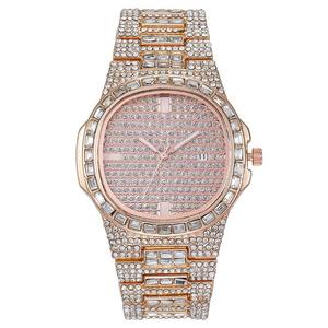 Montre pour femme avec diamants incrustés, or, mode hip-hop, montre automatique mécanique sertie de diamants, montres en moissanite VVS - Product Image 2