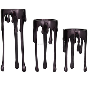 Pedestal de Cromo Oscuro con Efecto Goteo para Decoración de Salón de Vanguardia - Venta al por Mayor - Product Image 3