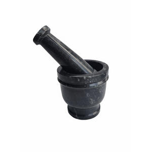 Mortero y Pilón de Piedra Negra Natural, Molinillo Manual para Especias, Hierbas, Ajo y Jengibre, Herramienta de Cocina para Moler, Triturador de Piedra Resistente - Product Image 1