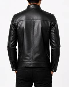 Chaqueta de Lona y Cuero Genuino Premium para Hombre, Resistente al Viento y al Agua, Cómoda, Suave, Moderna, Informal, Colección de Ropa Exterior de Lujo - Product Image 5