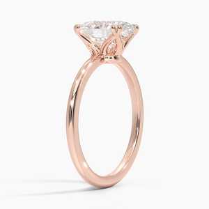 Anillo de Compromiso Aveline Solitaire, Chapado en Oro de 14K, Corte Ovalado, Moissanita, Unisex, Certificado GRA - Product Image 4