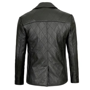 Leather Jacket Set Men Custom Private Label Motorcycle Genuine Leather 100% Grunted Stand Collar <b>Maximize</b> Wear - Product Image 4