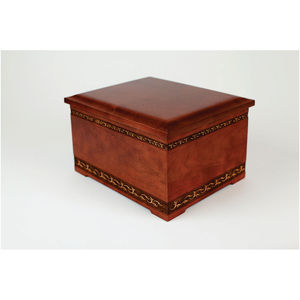 Handcrafted Wooden Pet Cremation Urn Barrel Shape Brass Paw Print <b>Keepsake</b> Ashes <b>Box</b> for Dog Cat <b>Memorial</b> Supplies Wholesale Urn - Product Image 2