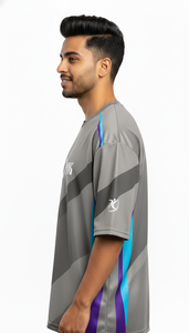 เสื้อยืดผู้ชายทรงเรกูลาร์ สตรีทแวร์ลำลอง พิมพ์ลายแบบซับลิเมชั่น ผ้าโพลีเอสเตอร์/คอตตอน แฟชั่นทันสมัย แห้งเร็ว ระบายอากาศได้ดี - Product Image 3