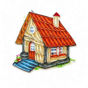 Tarjetas de Quilling Personalizadas - Diseño de Hogar Acogedor y Tema de Casa de Campo, Tarjetas de Felicitación 3D para Ocasiones Especiales - Product Image 1